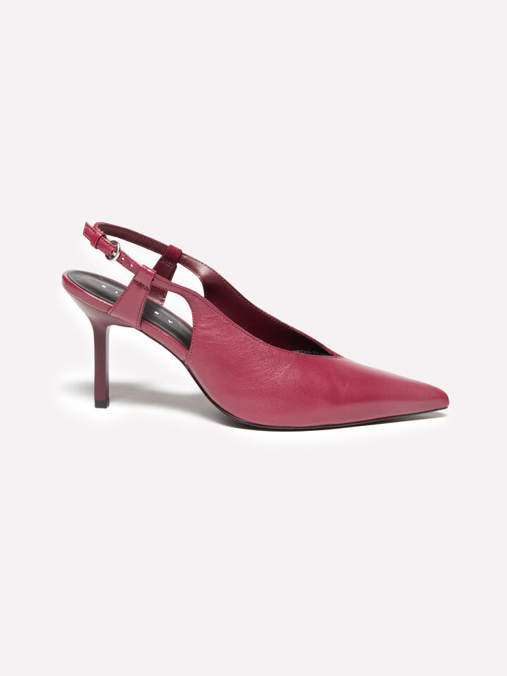 Burgundy slingback in 100% leather - women's heels - Burgundy | Sisley image number 2